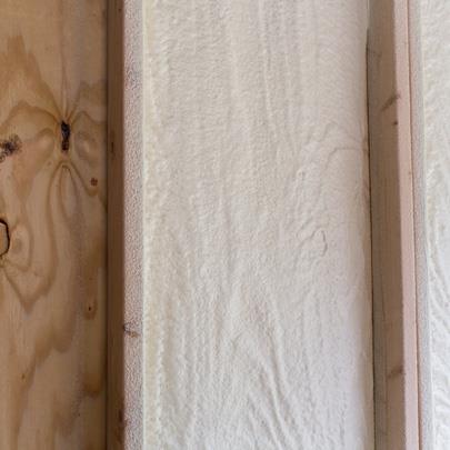 closeup of a wall before spray foam is applied